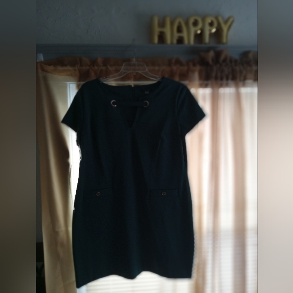 Tommy Hilfiger Green Dress with Silver Accent